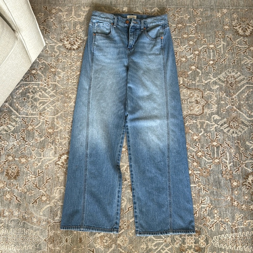 Evereve Light Blue Wide Leg Jeans - Picture 5 of 6